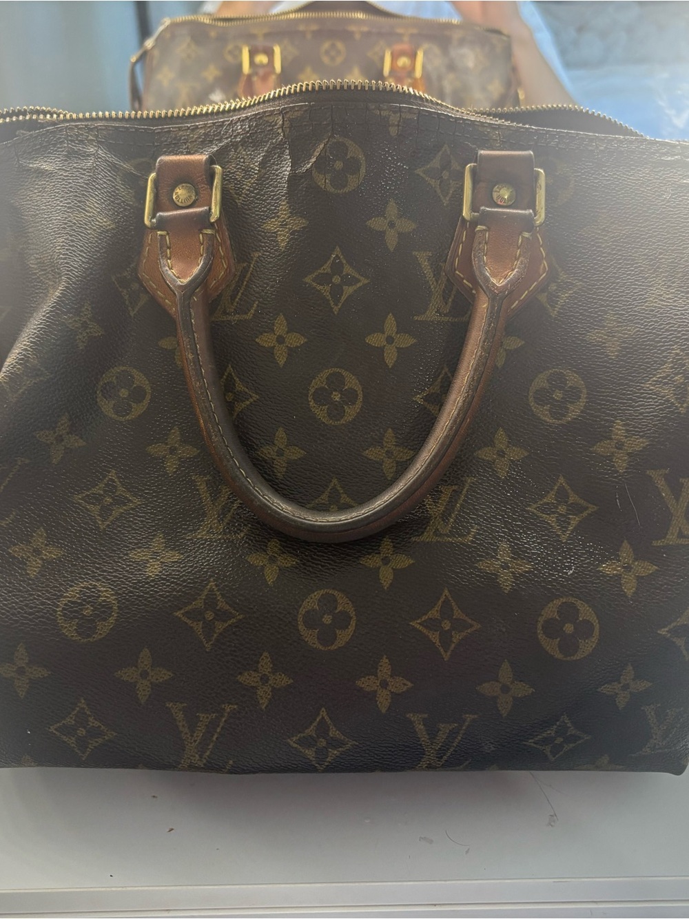 Louis Vuitton Monogram Canvas Satchel Bag - Brown/Gold Hardware